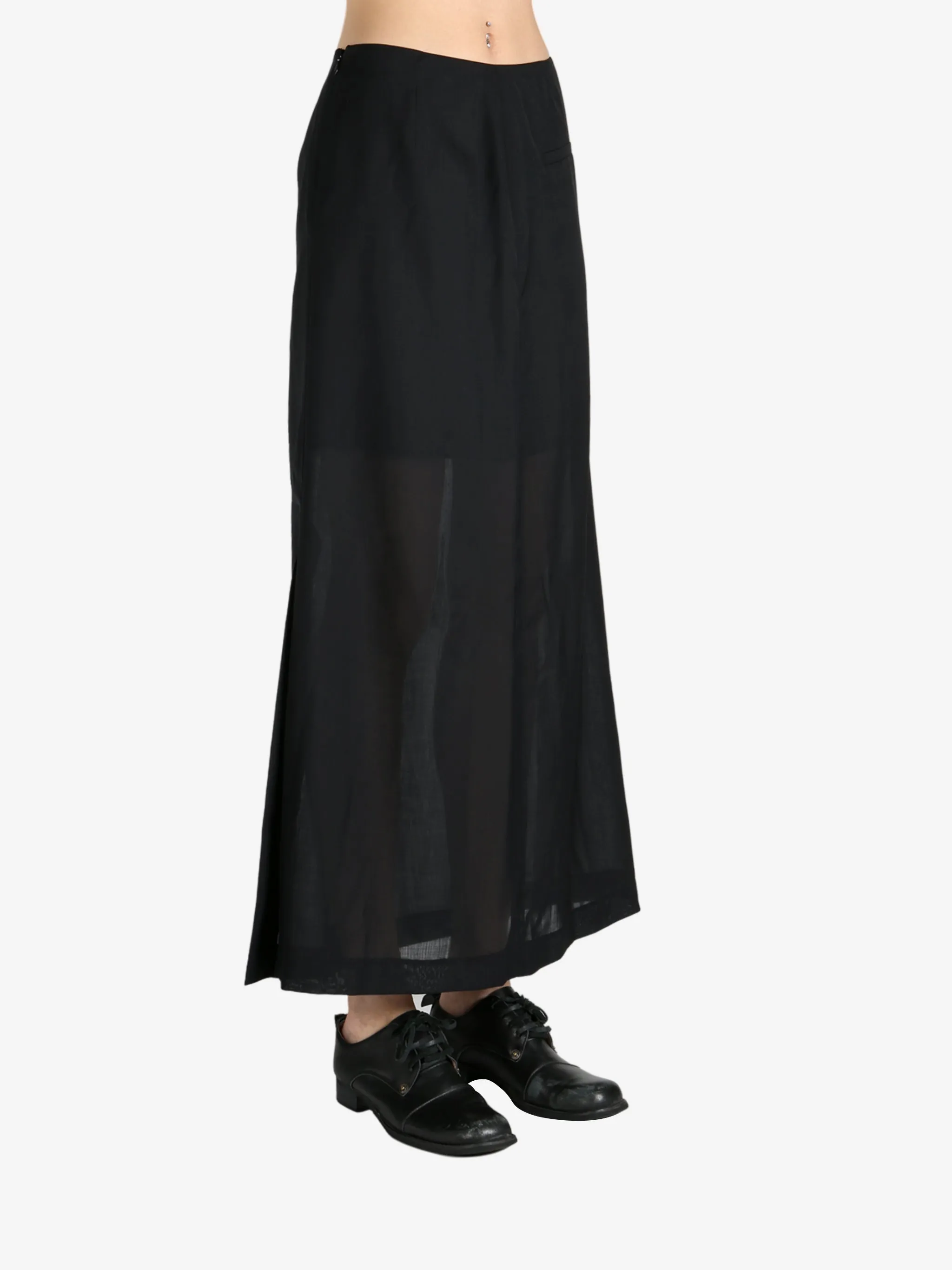 AMOMENTO - Women Sheer Maxi Long Skirt