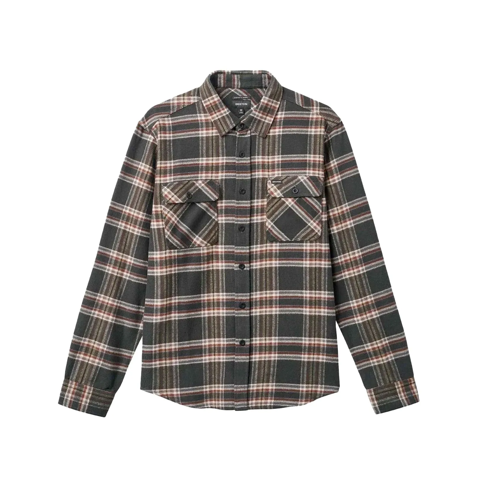 Brixton Bowery Flannel Black/Charcoal/Off White Sale
