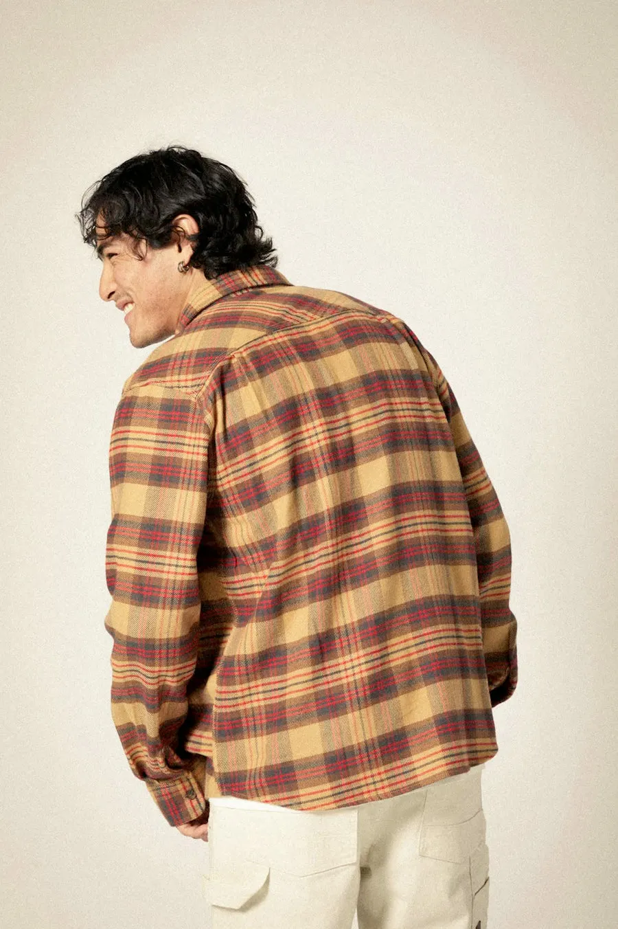Brixton Bowery Flannel Curry/Washed Black/Crimson