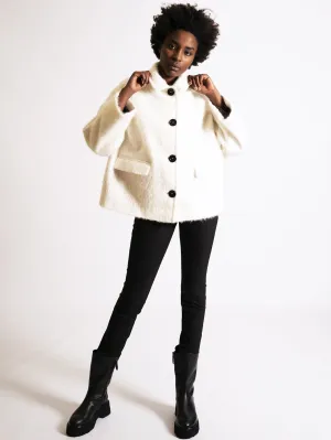 Caban in White Mohair