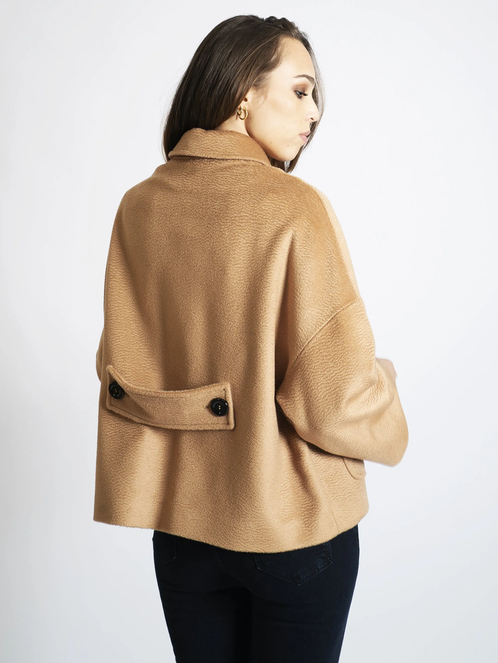 Caban with Astrakhan Effect Camel