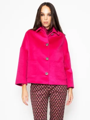 Caban with Astrakhan Fuchsia Effect