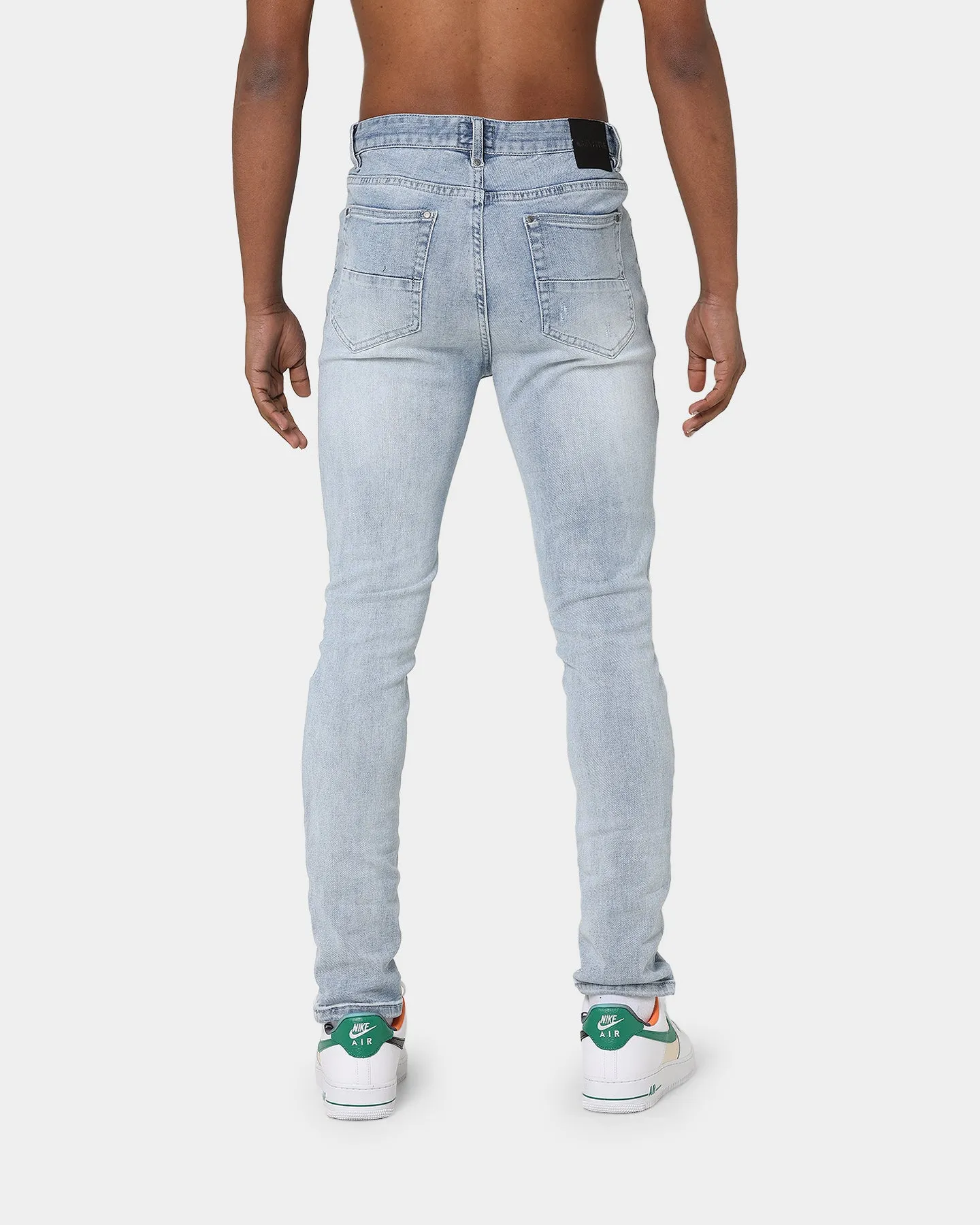 Carr Rugueux Distressed Skinny Jeans Light Blue