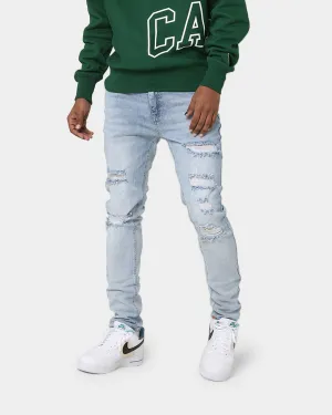 Carr Rugueux Distressed Skinny Jeans Light Blue