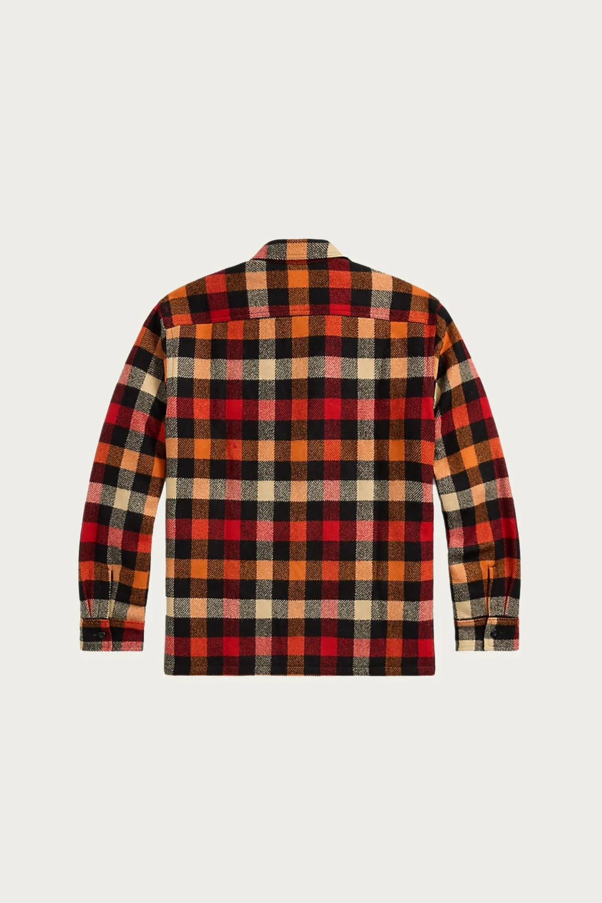 Checked Wool Overshirt - Red/Orange Multi