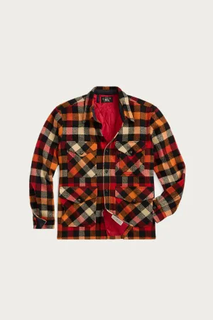 Checked Wool Overshirt - Red/Orange Multi