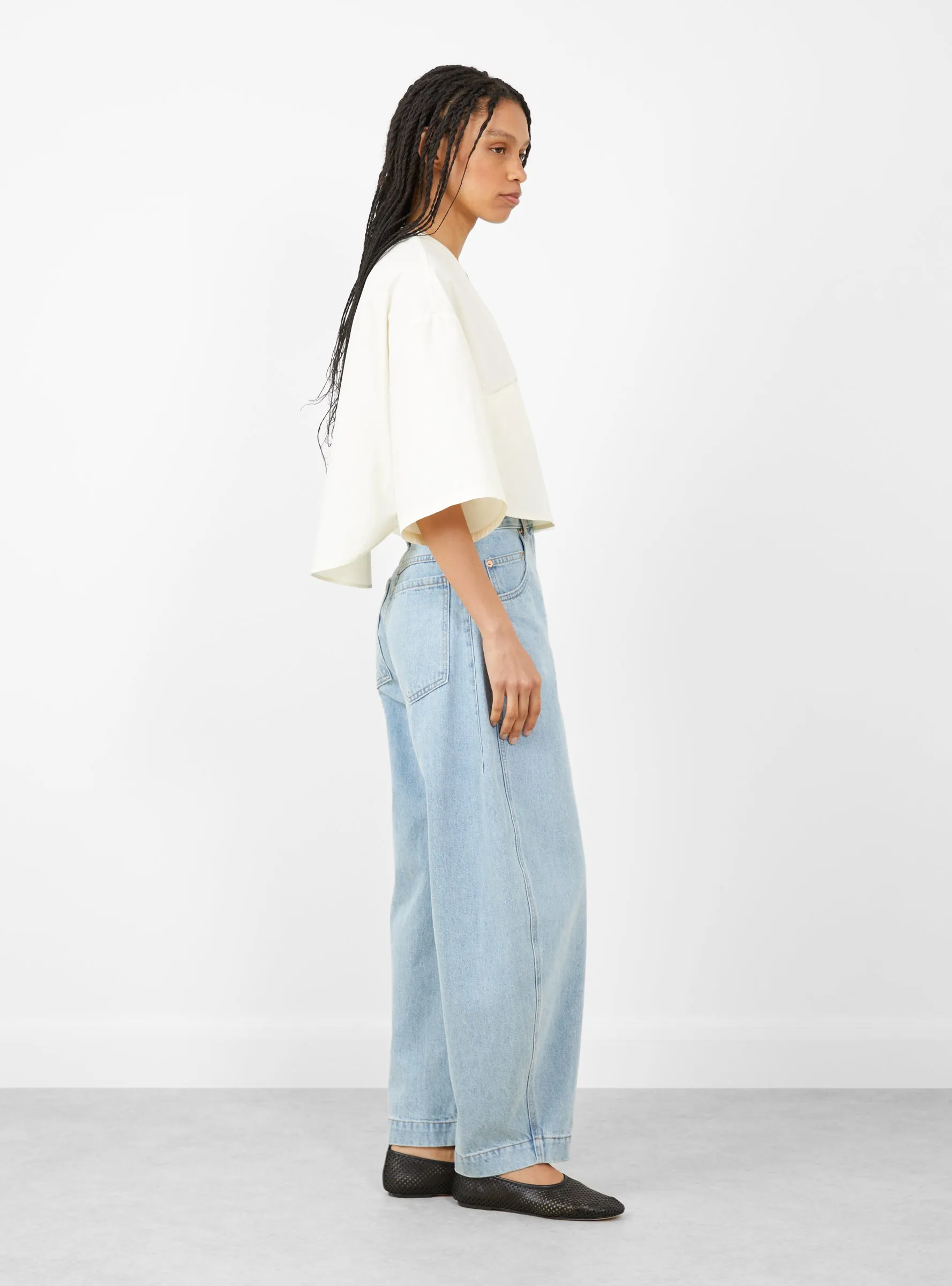 Circle Hem V-Neck Top Papyrus