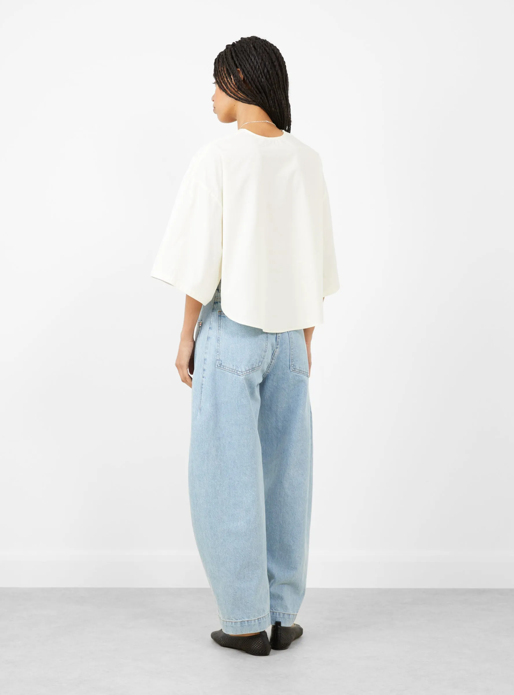 Circle Hem V-Neck Top Papyrus