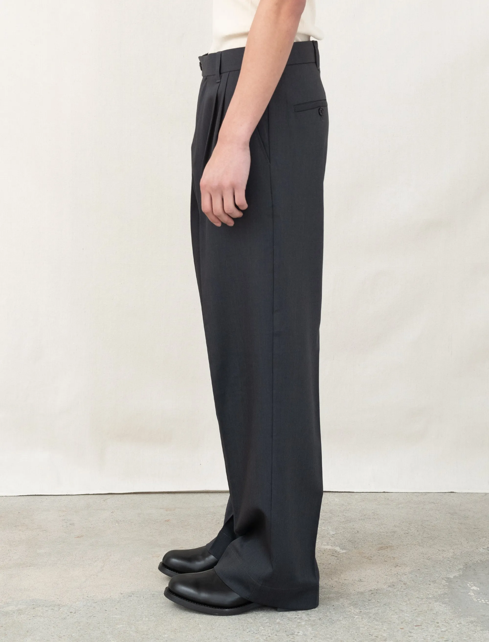Classic Trousers (Dark Grey Wool)