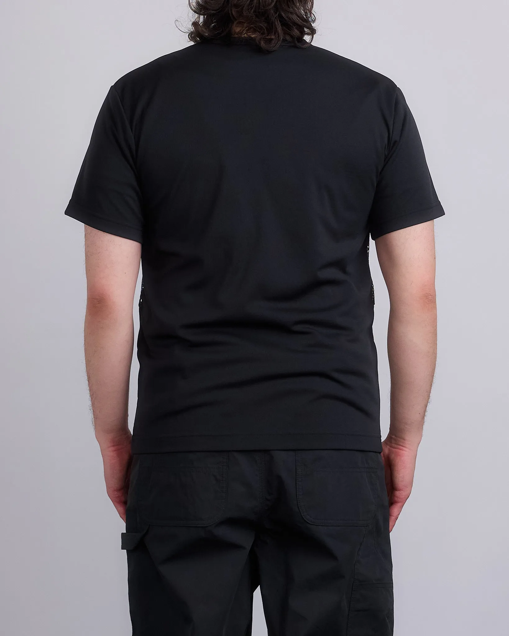 COMME des GARONS HOMME Plus Pique Mesh Checker T-Shirt Black