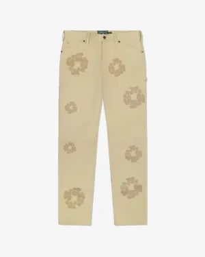 Denim Tears - Men's Cotton Wreath Leather Pants - (Beige)