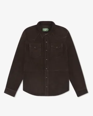 Denim Tears - Men's Suede Leather Western Shirt - (Coffee)