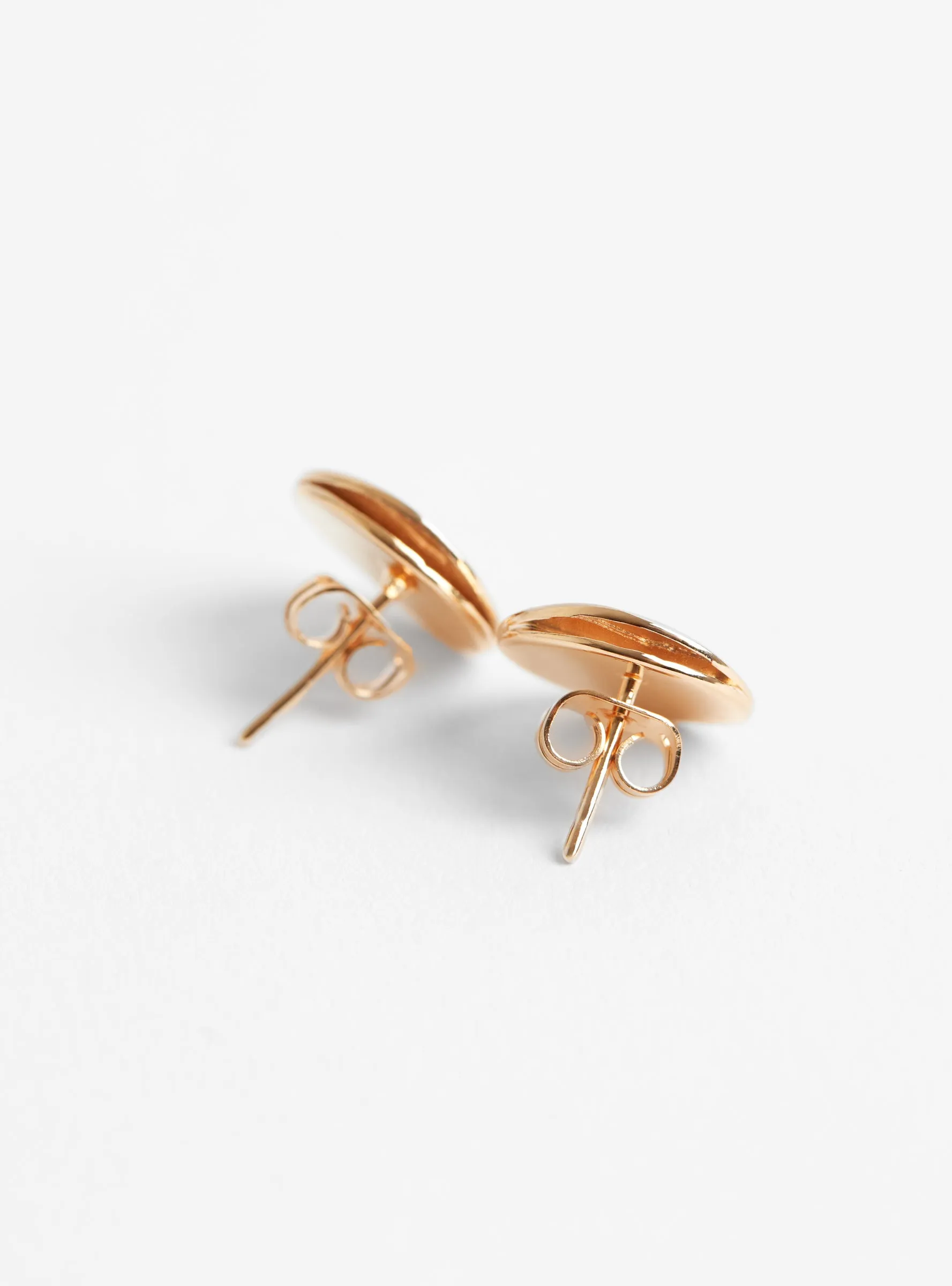 Double Layer Round Earrings Gold Plated