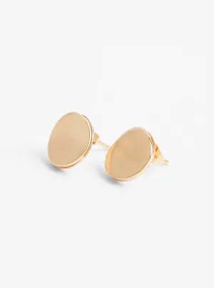 Double Layer Round Earrings Gold Plated