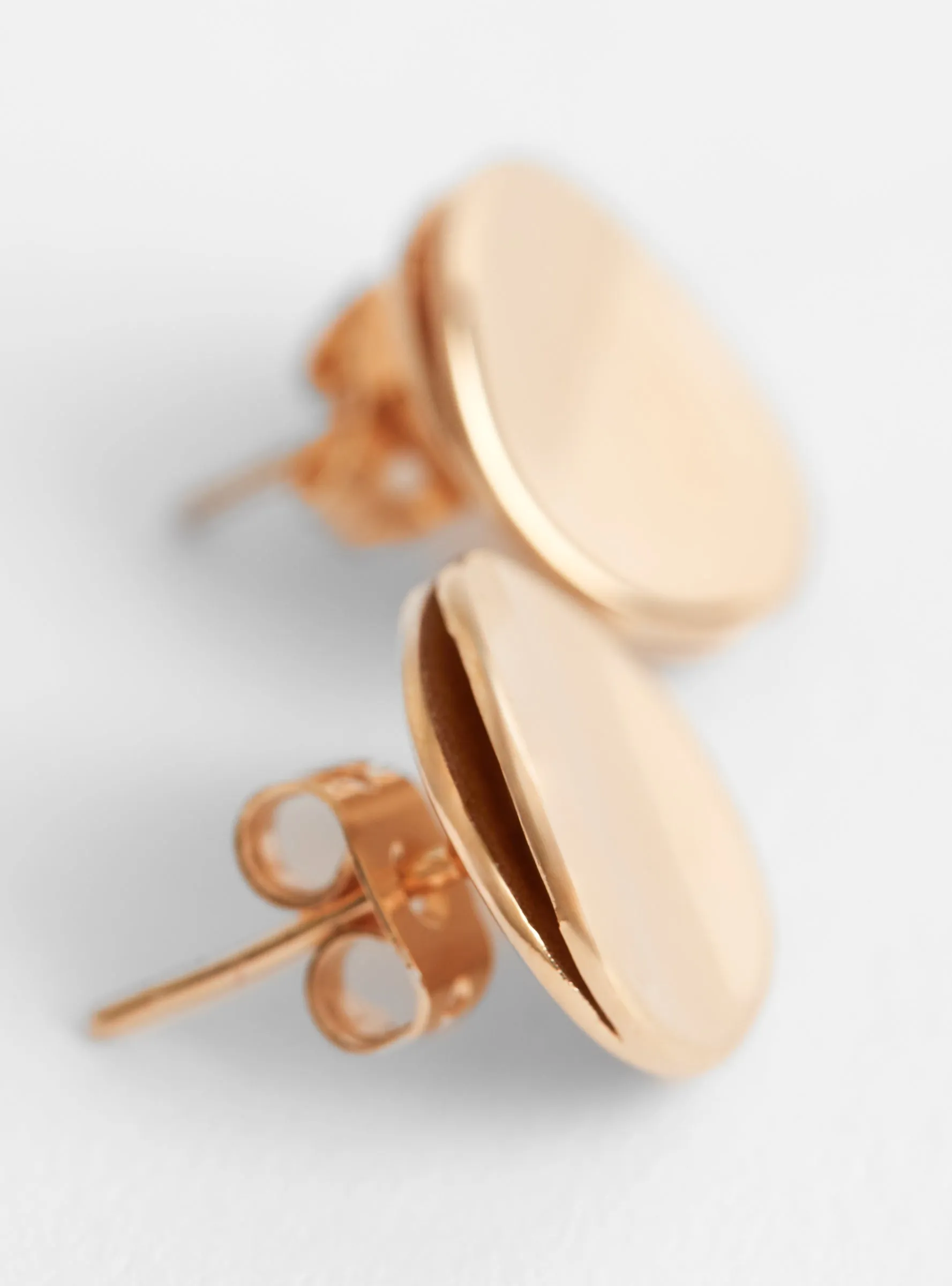 Double Layer Round Earrings Gold Plated