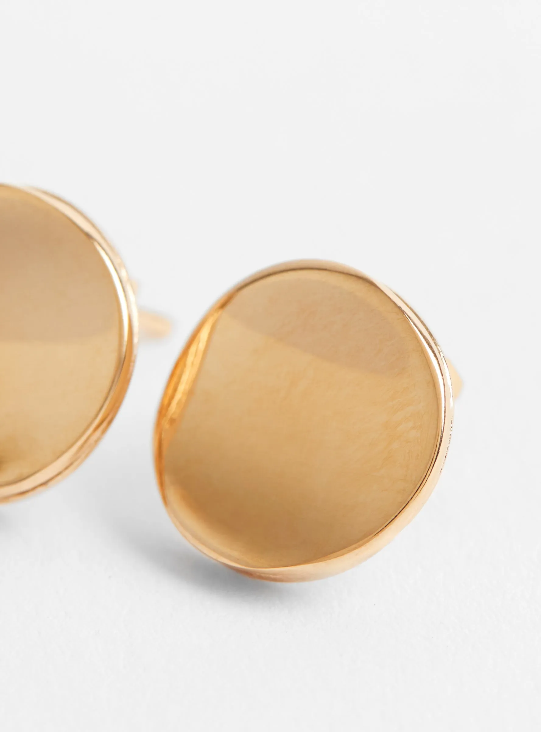 Double Layer Round Earrings Gold Plated