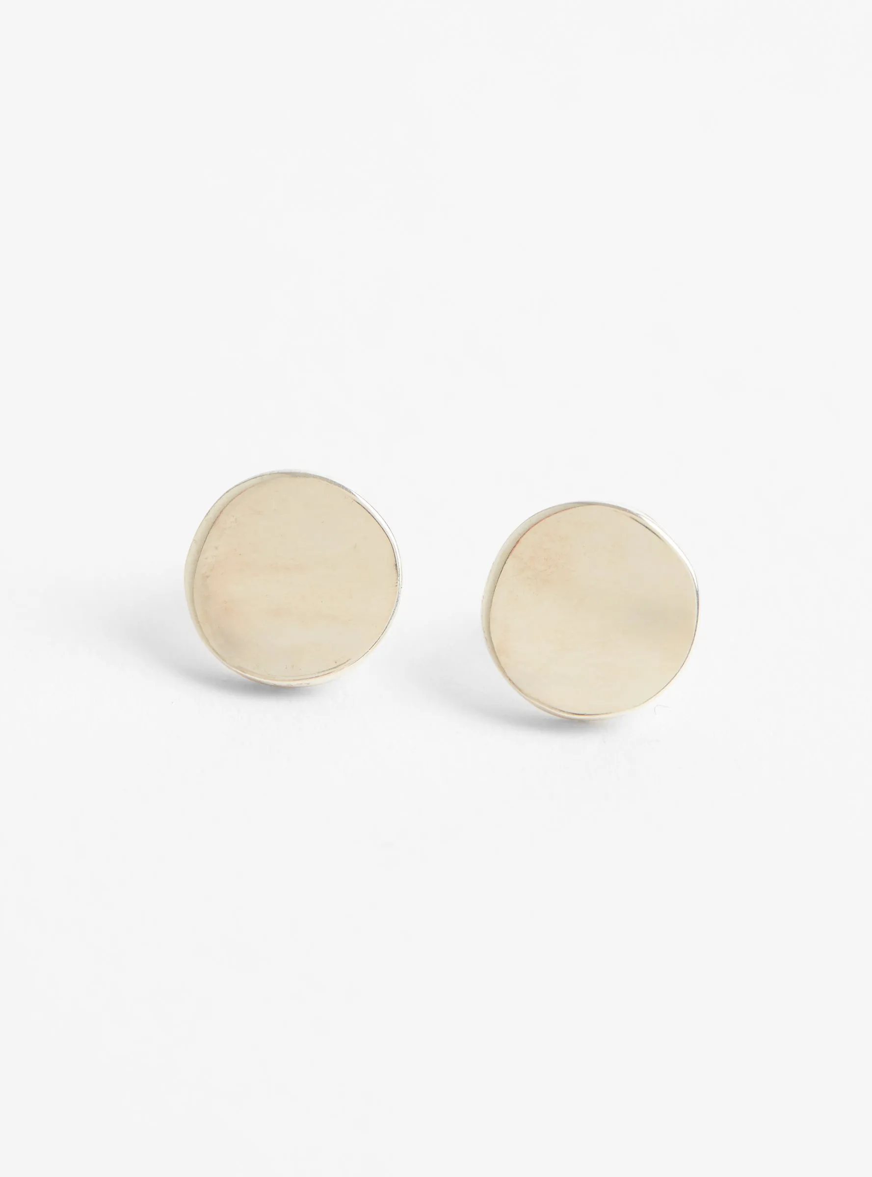 Double Layer Round Earrings Silver