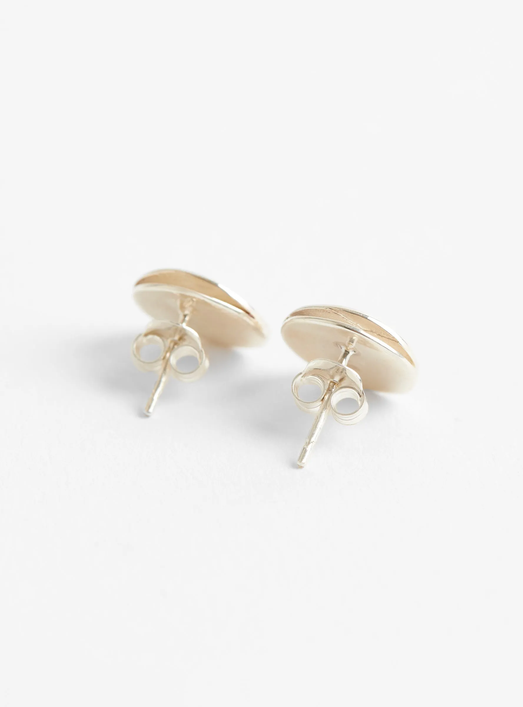 Double Layer Round Earrings Silver