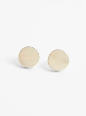 Double Layer Round Earrings Silver