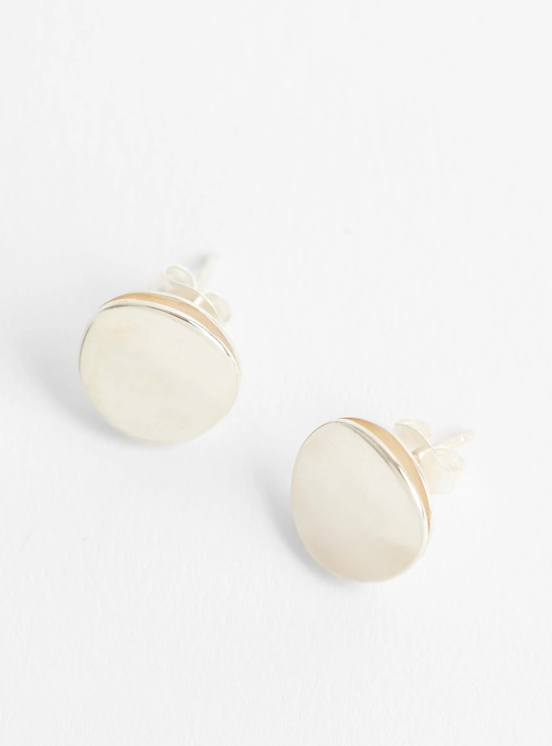 Double Layer Round Earrings Silver