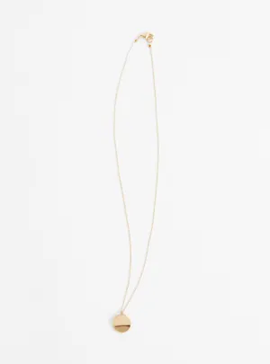 Double Layer Round Pendant Gold Plated