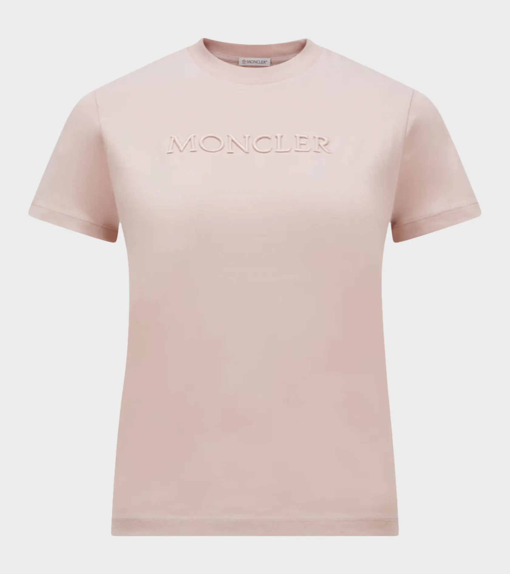 Embroidered Tonal Logo Cotton T-shirt Light Pink