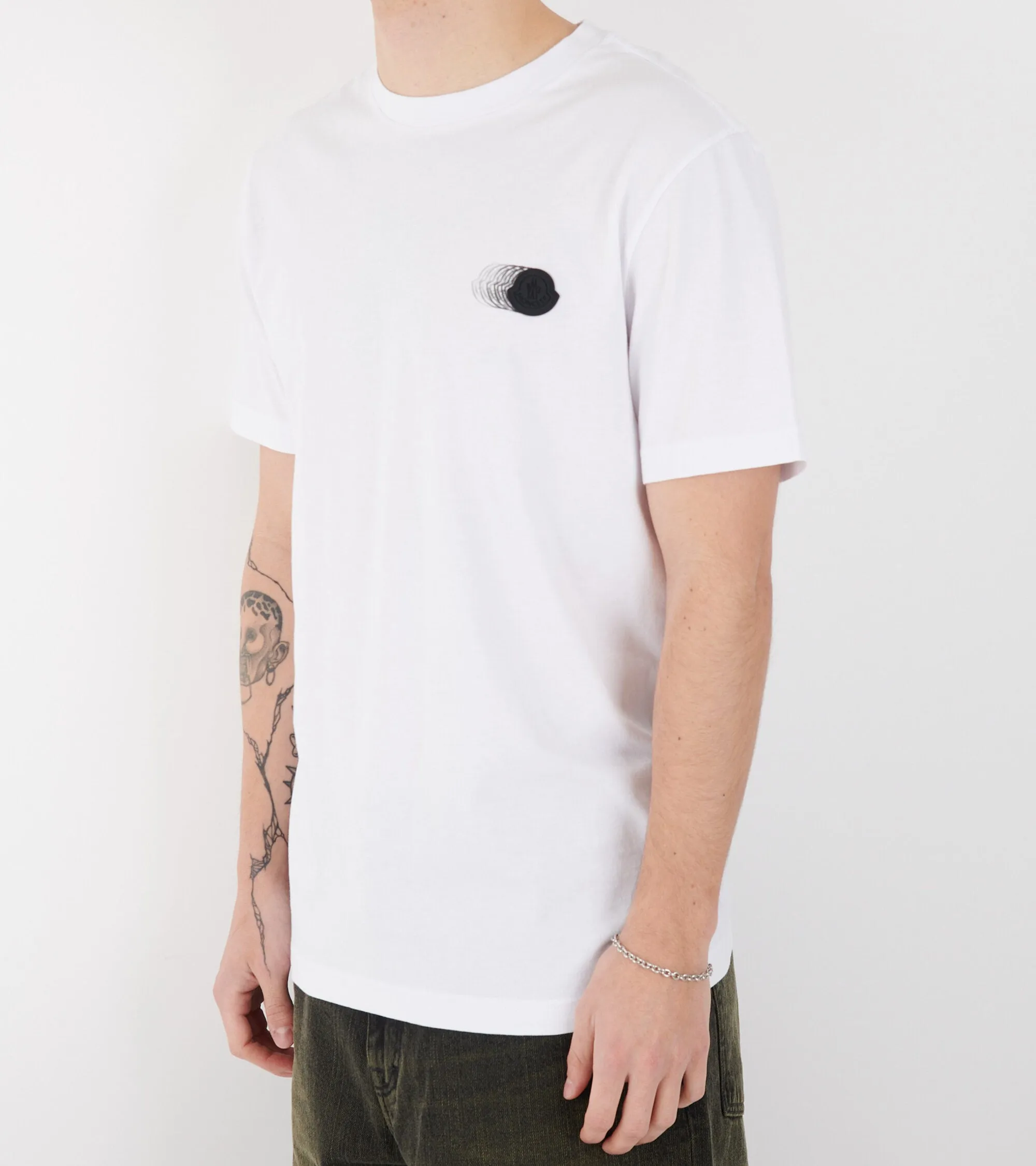 Faded Logo Motif T-shirt White
