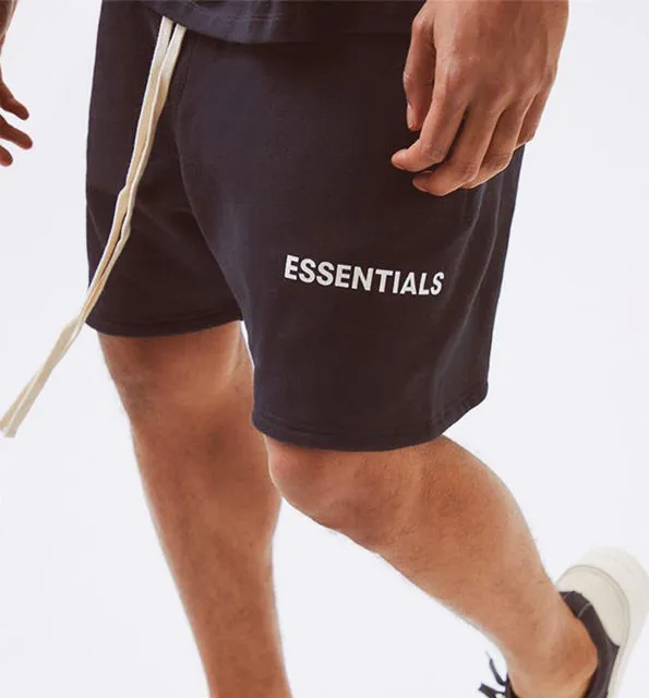 Fear Of God Essentials Graphic Sweat Shorts (Black)