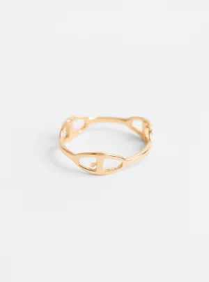 Fine Links Ring Gold Plated Brass