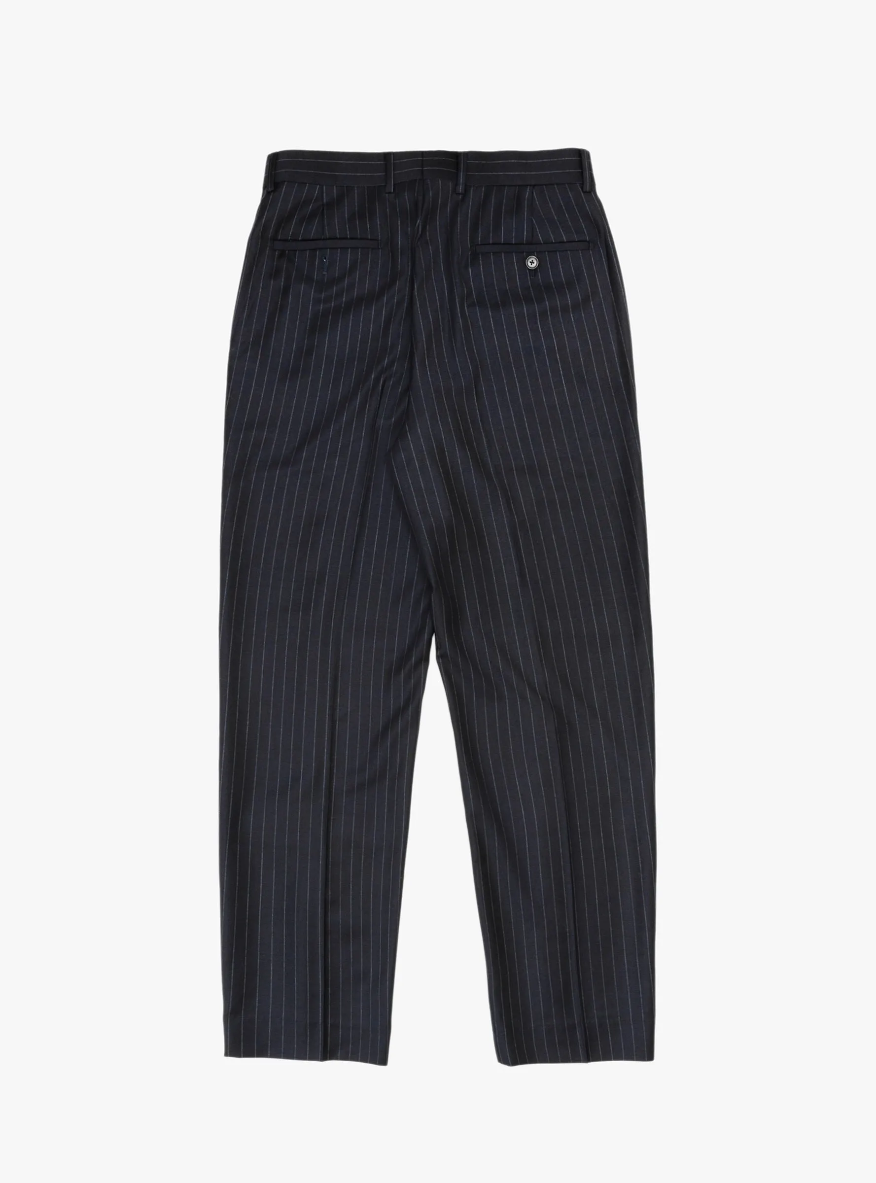 Flat Front Trouser Navy Pinstripe