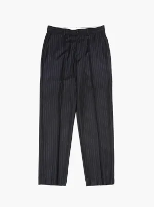 Flat Front Trouser Navy Pinstripe