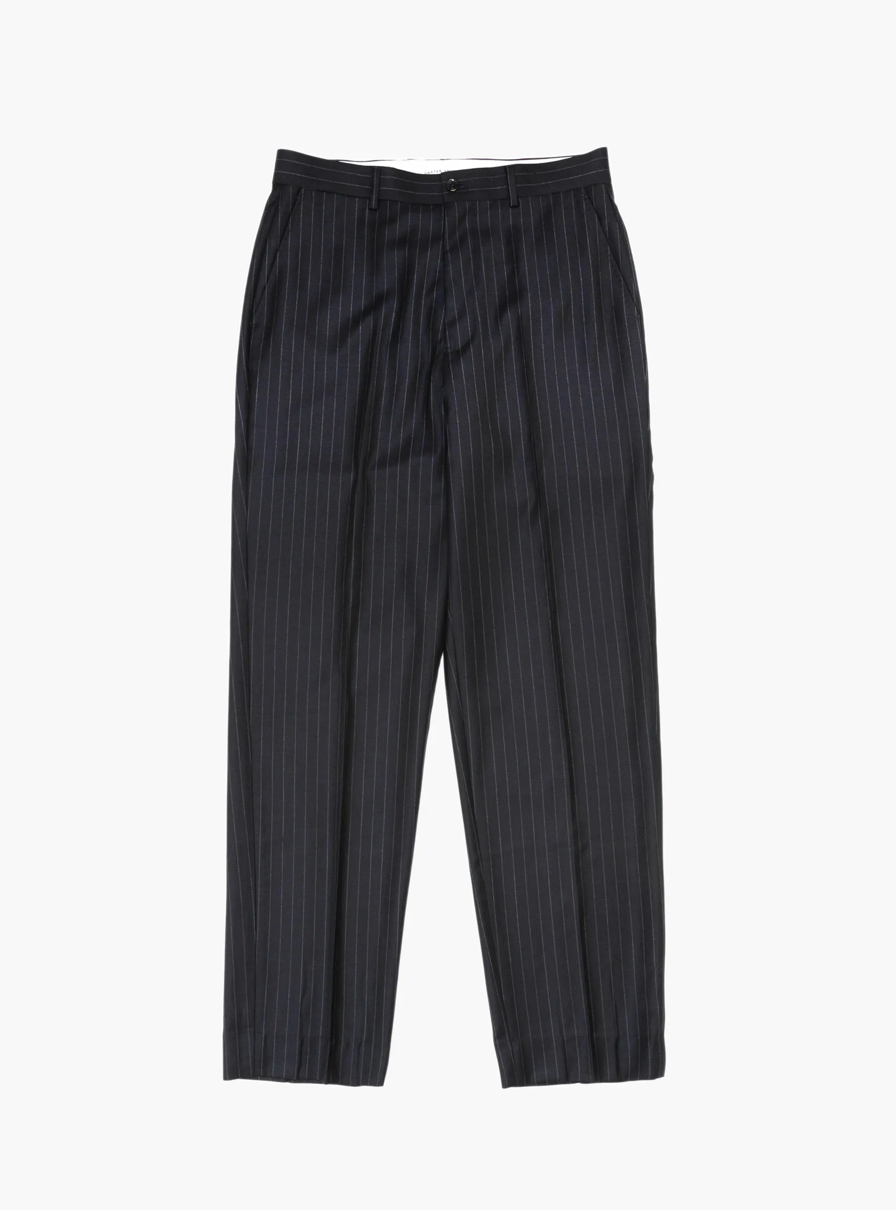 Flat Front Trouser Navy Pinstripe