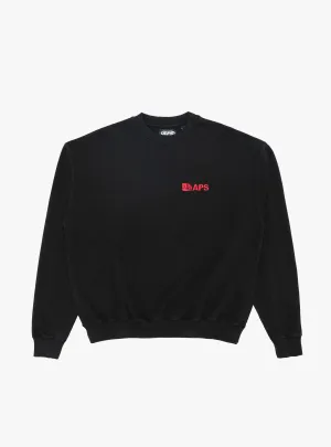 Floppy Disk Logo Crewneck Faded Black