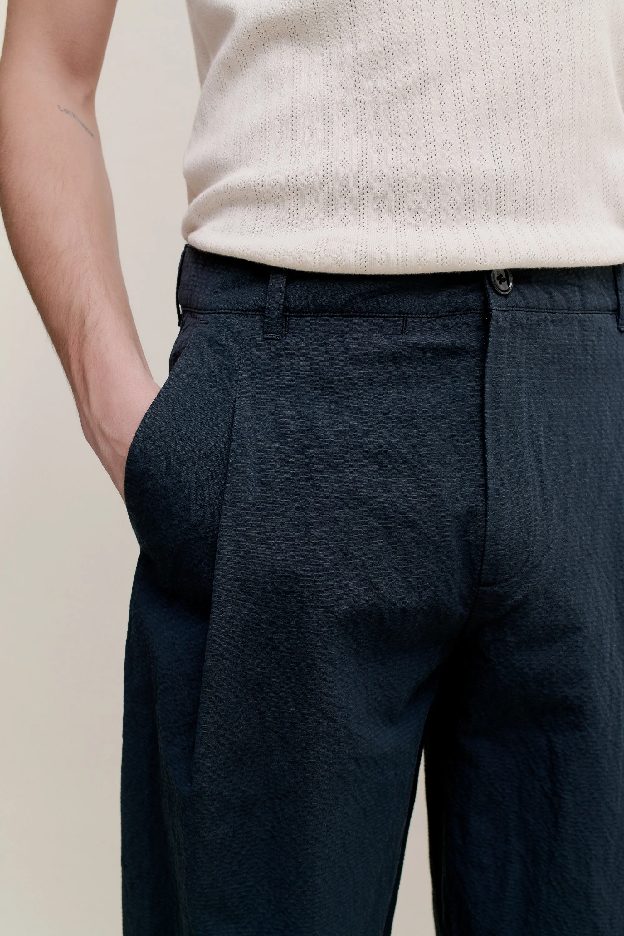 FOLDED WIDE TROUSERS