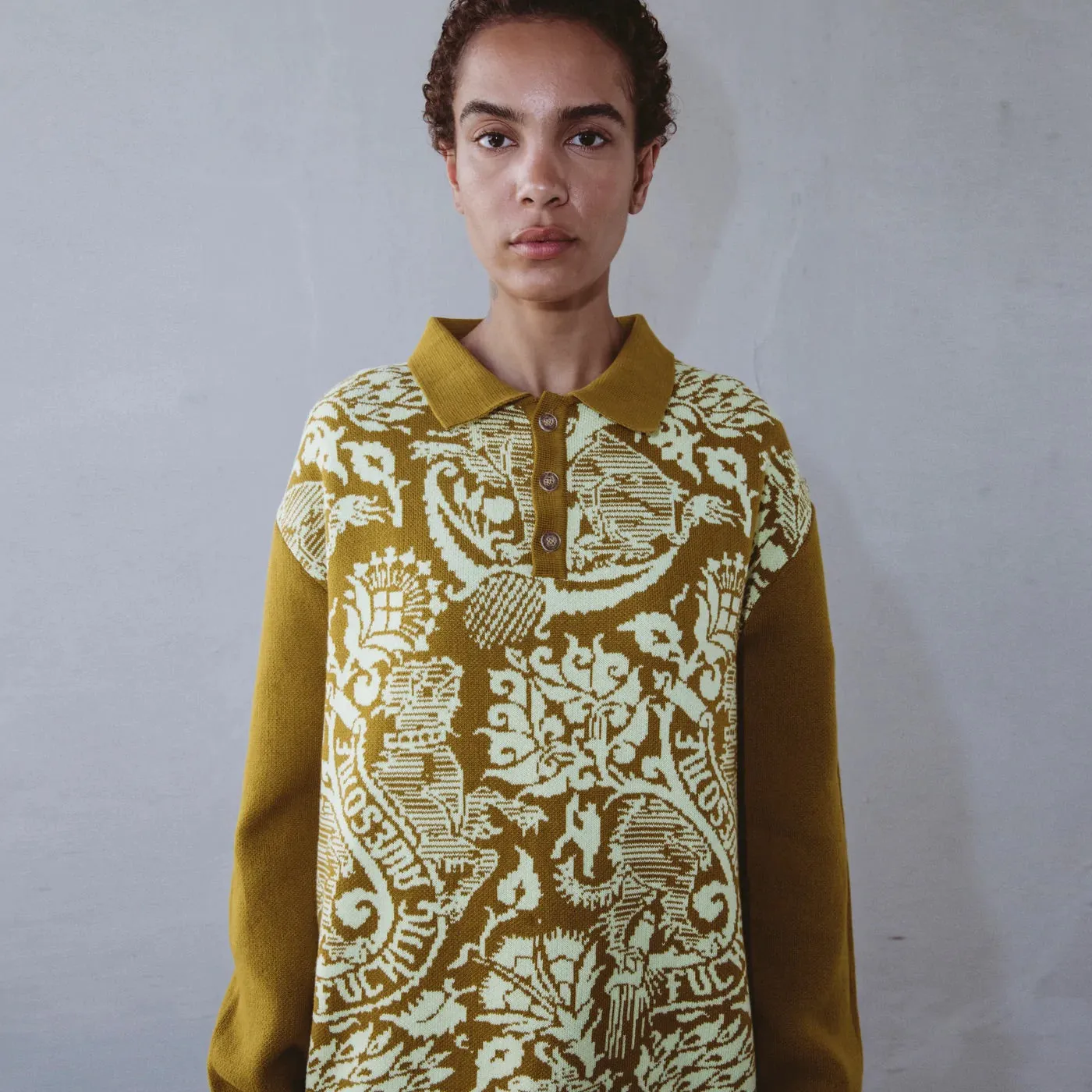 Fucking Awesome Fancy Knitted Sweater // Gold/ Ivory