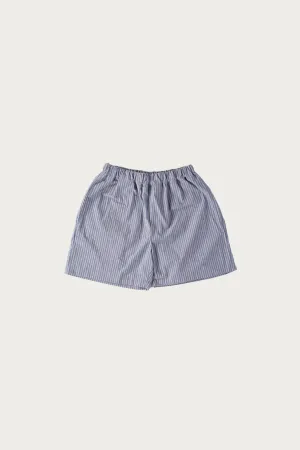 Garden Short - Blue Stripe Cotton Typewriter Cloth