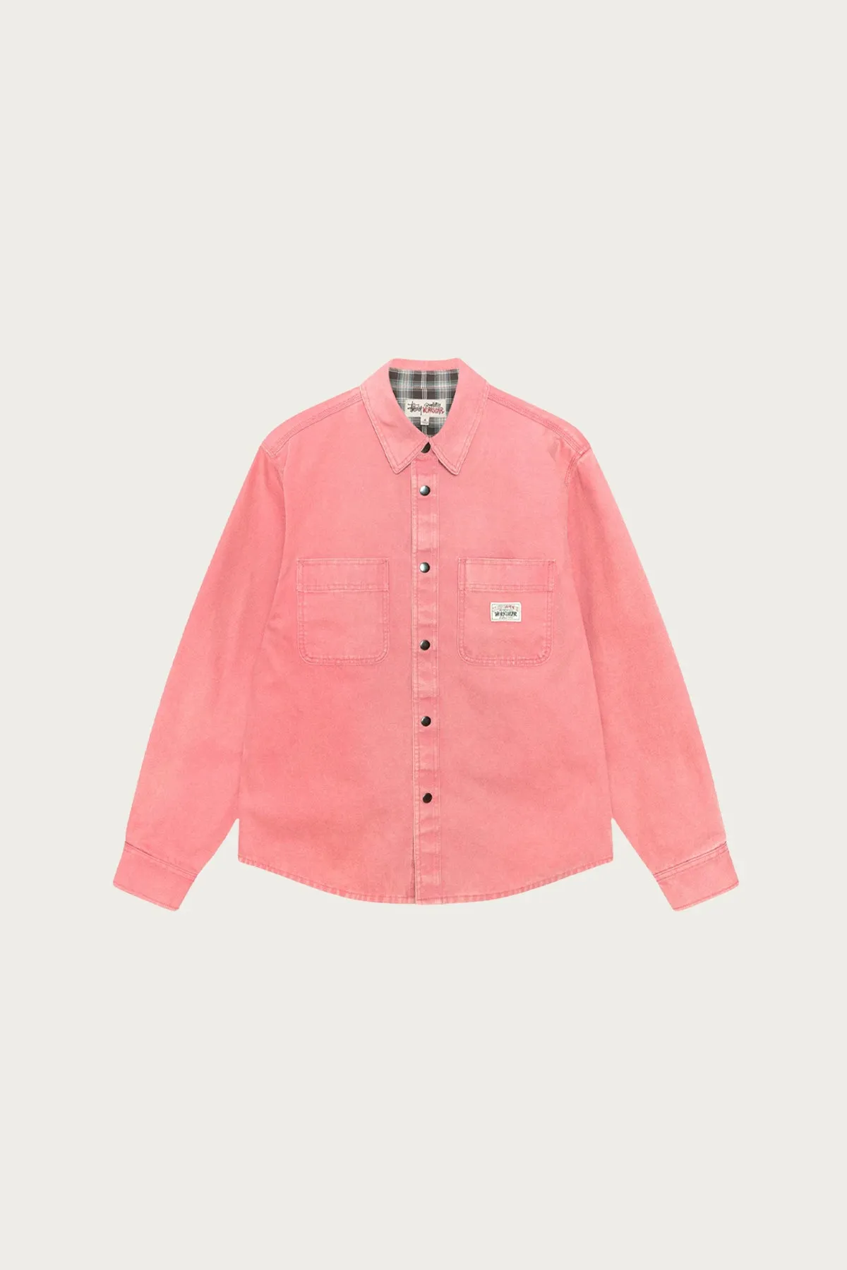 Heavy Washed Canvas Shirt - Berry