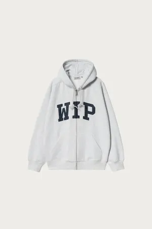 Hooded WIP Sweat Jacket - Ash Heather Stone Washed