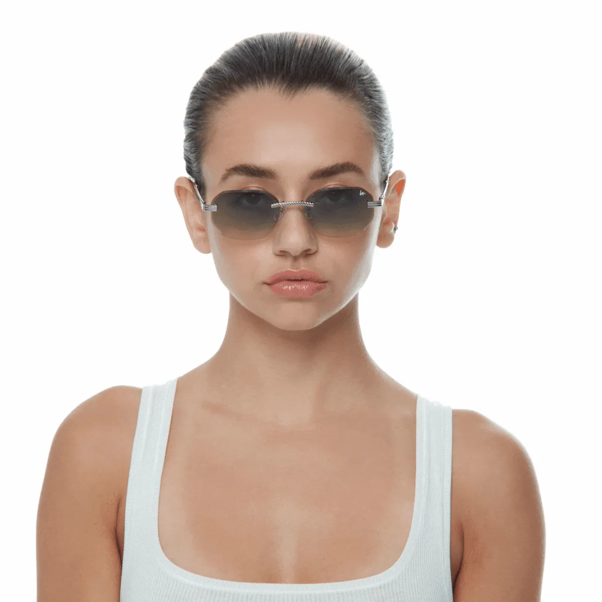 Hustler Rimless Drill Mount 24KT White Gold