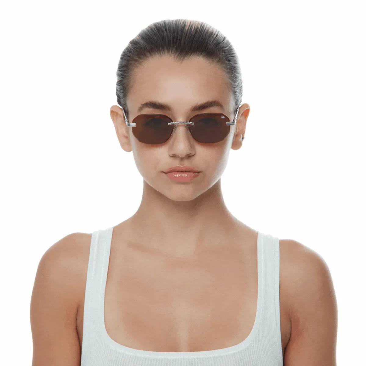Hustler Rimless Drill Mount 24KT White Gold