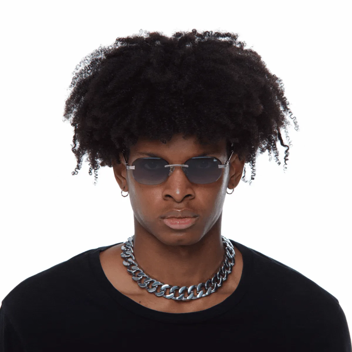 Hustler Rimless Drill Mount 24KT White Gold