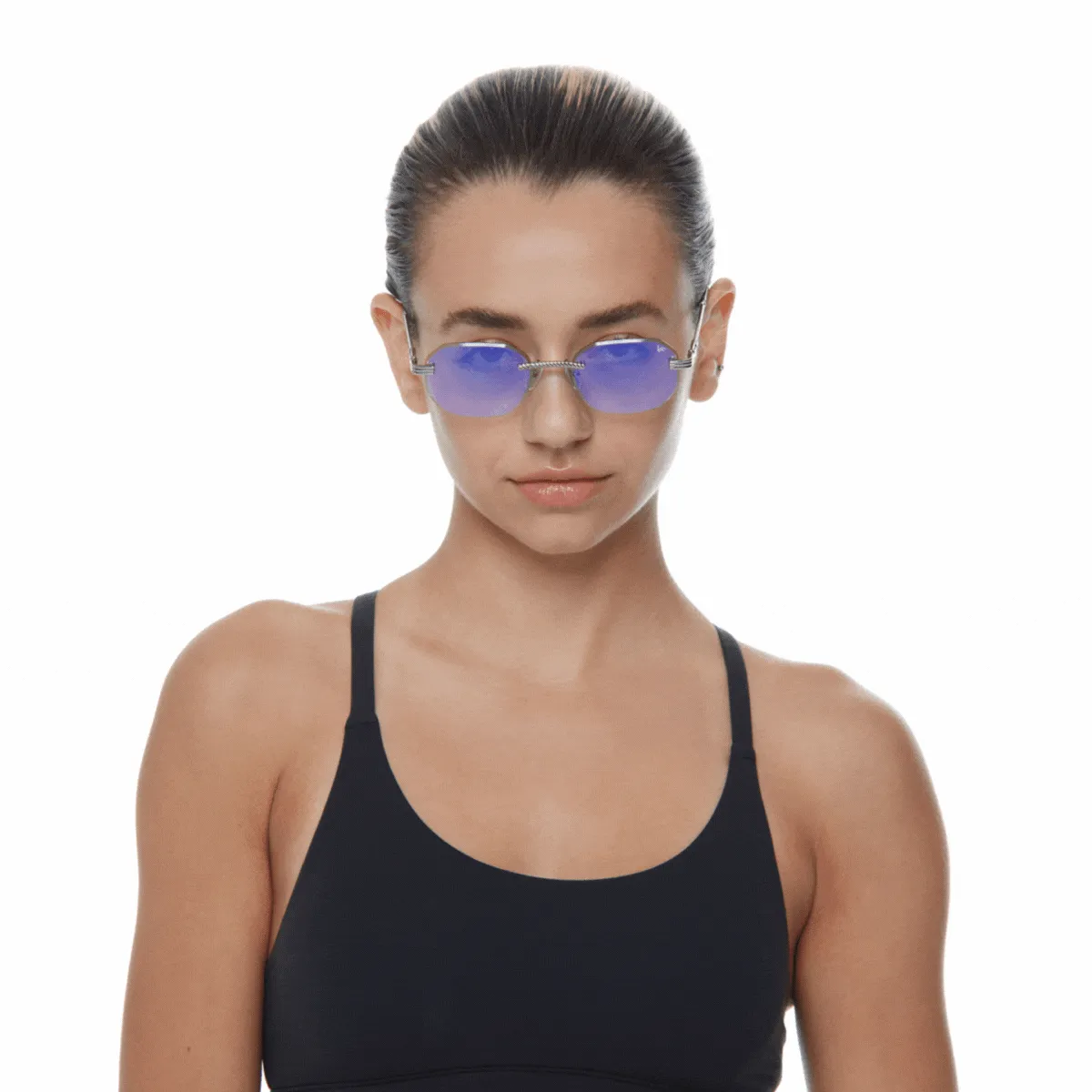 Hustler Rimless Drill Mount 24KT White Gold