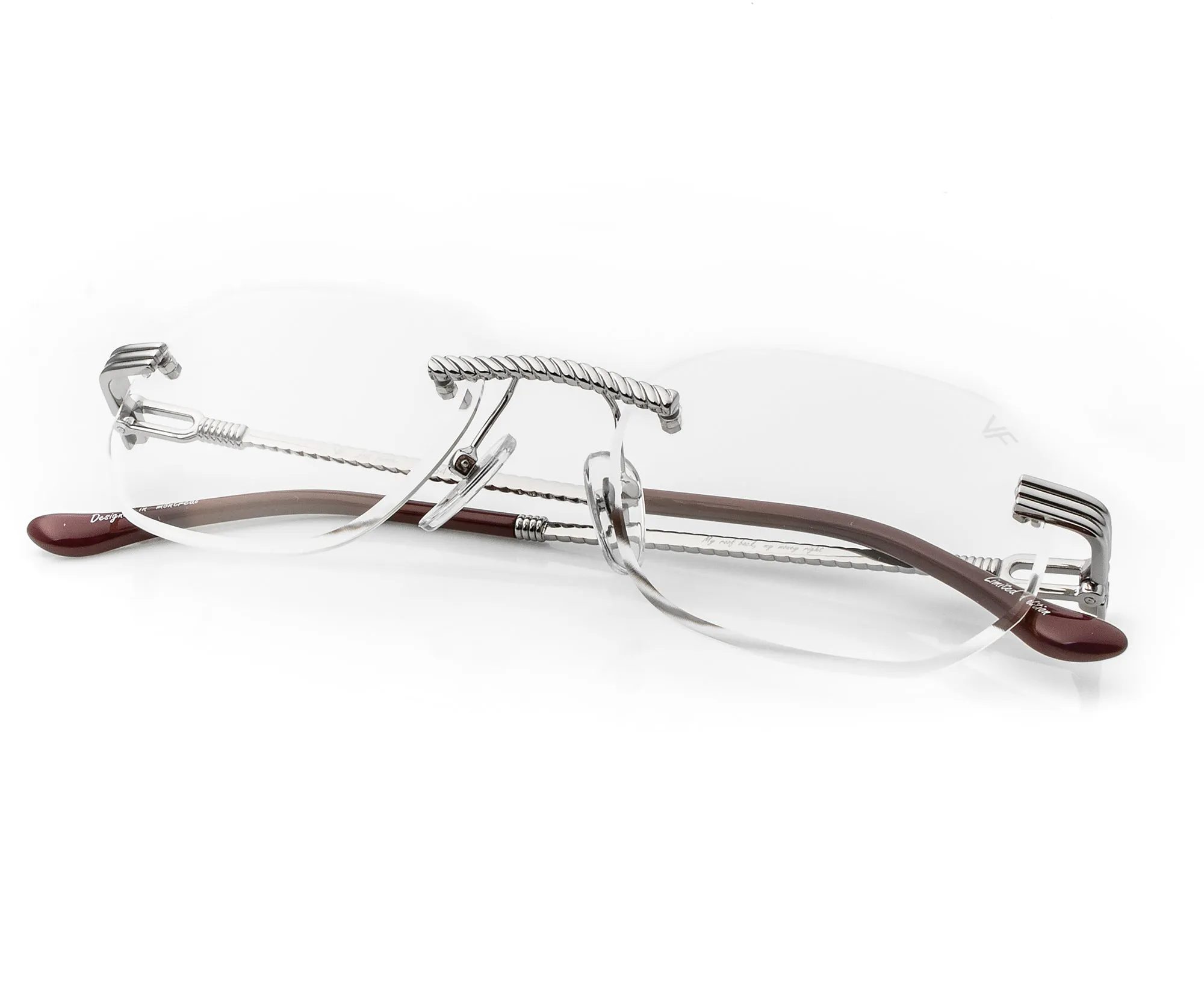 Hustler Rimless Drill Mount 24KT White Gold