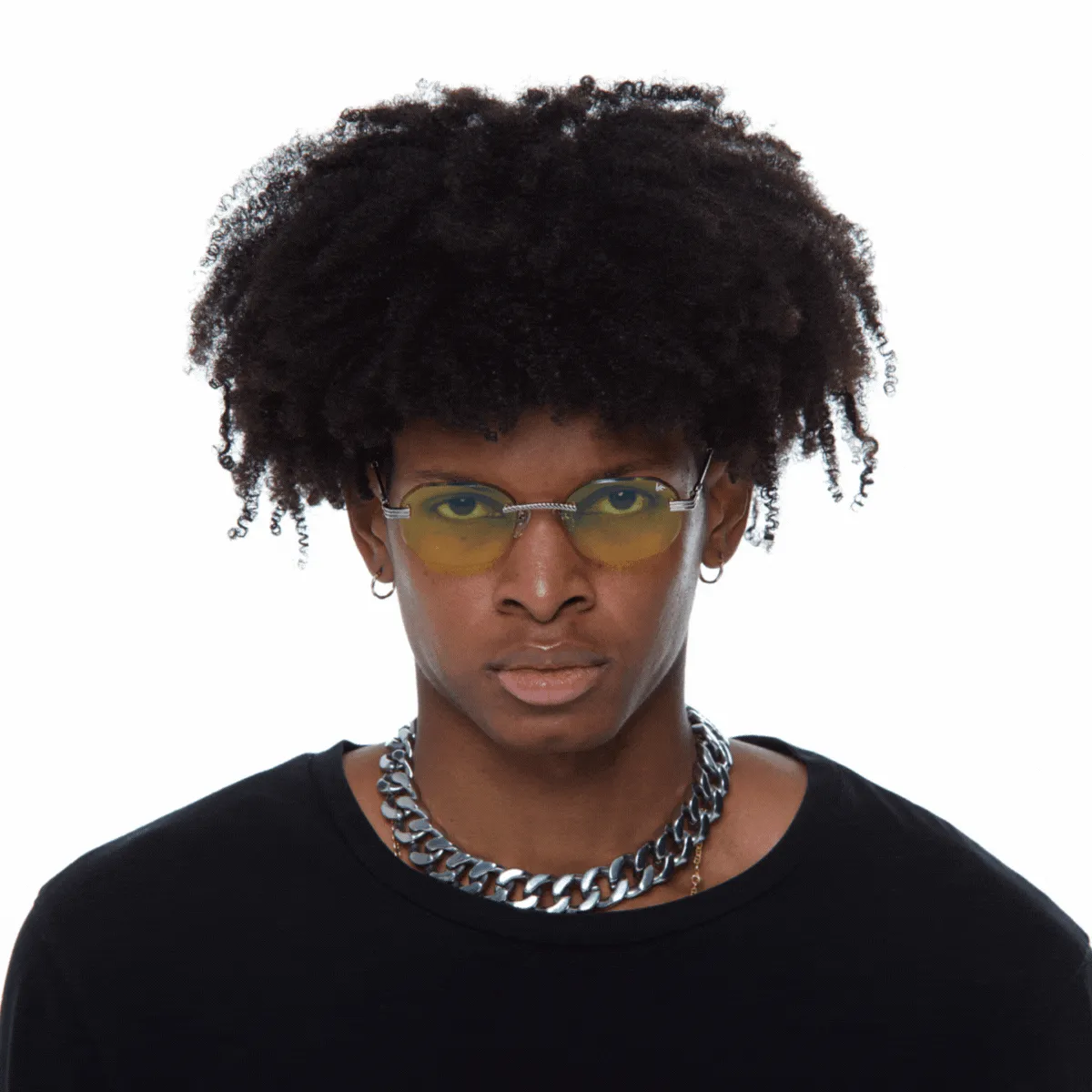 Hustler Rimless Drill Mount 24KT White Gold