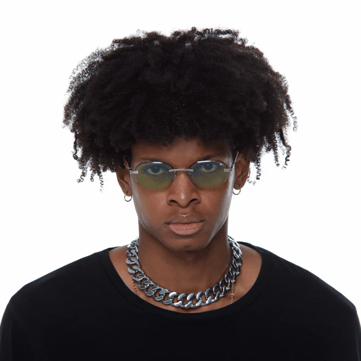 Hustler Rimless Drill Mount 24KT White Gold