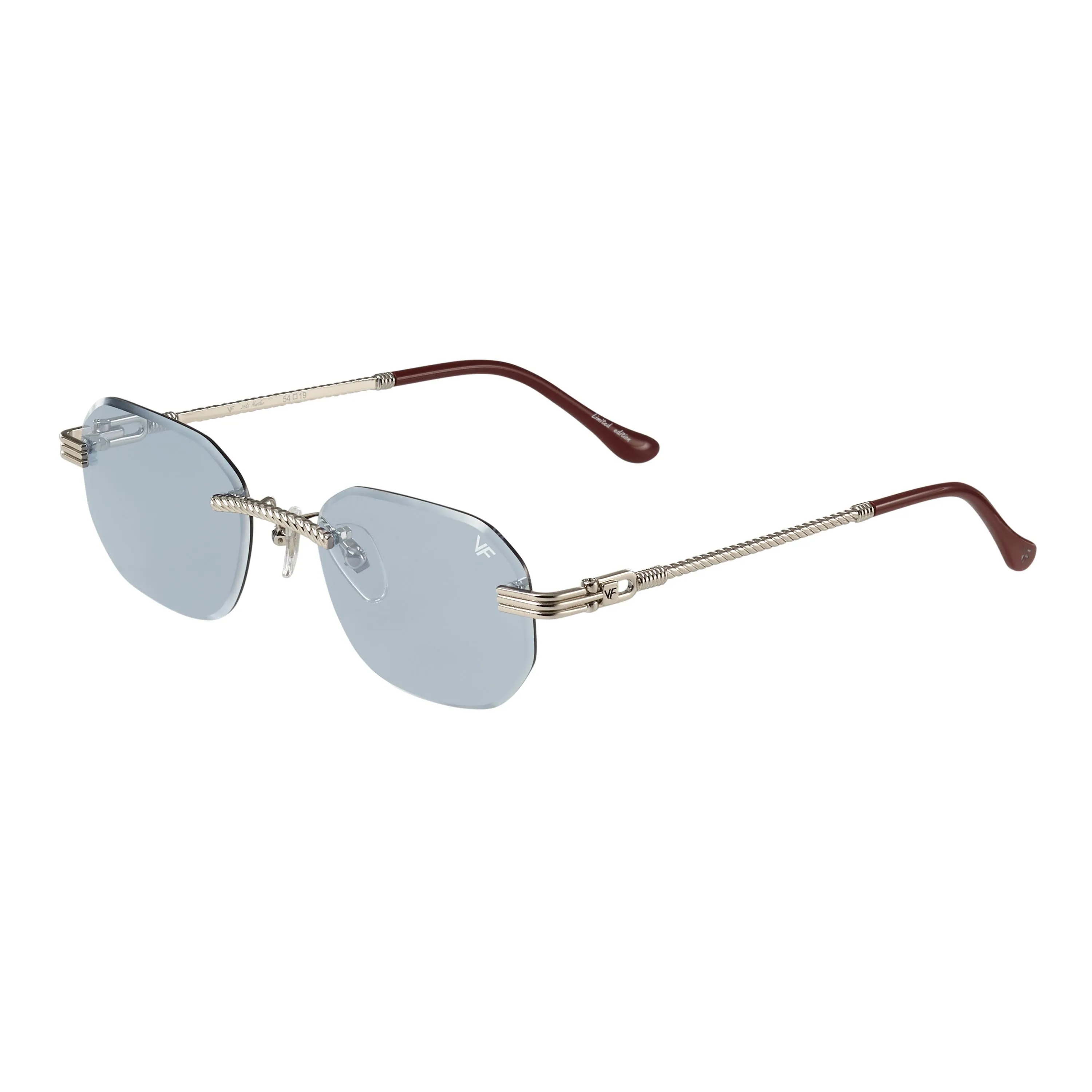 Hustler Rimless Drill Mount 24KT White Gold