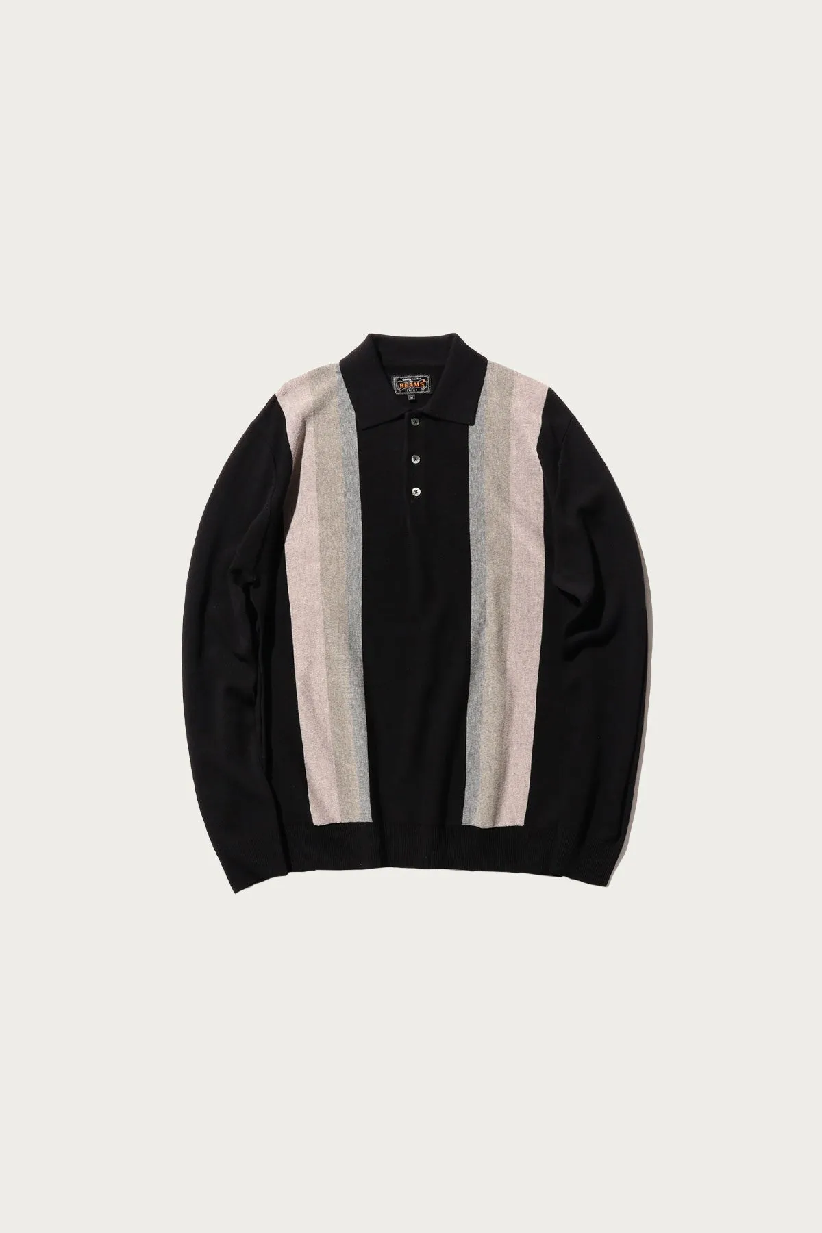 Knit Polo Stripe Argyle - Black