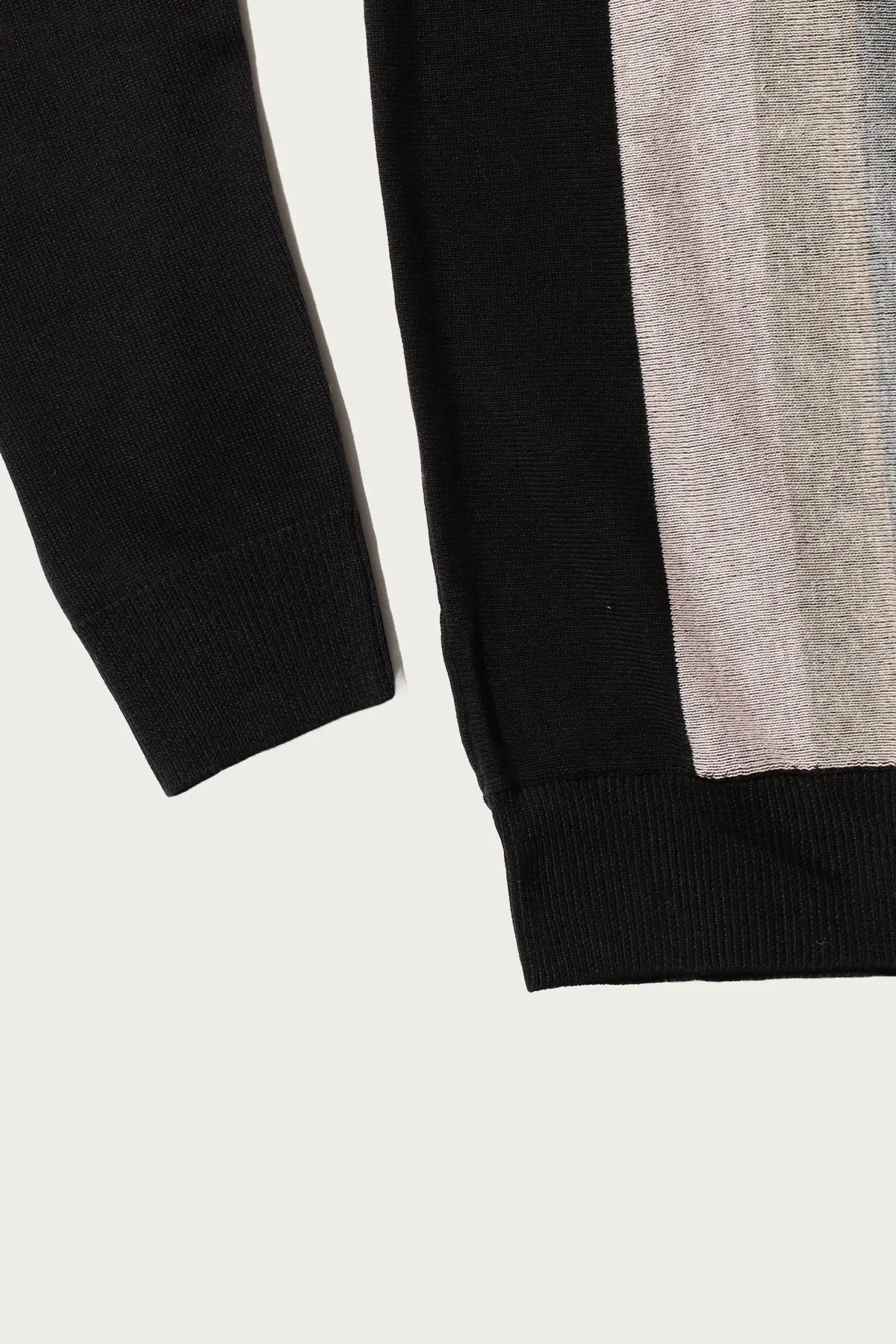 Knit Polo Stripe Argyle - Black