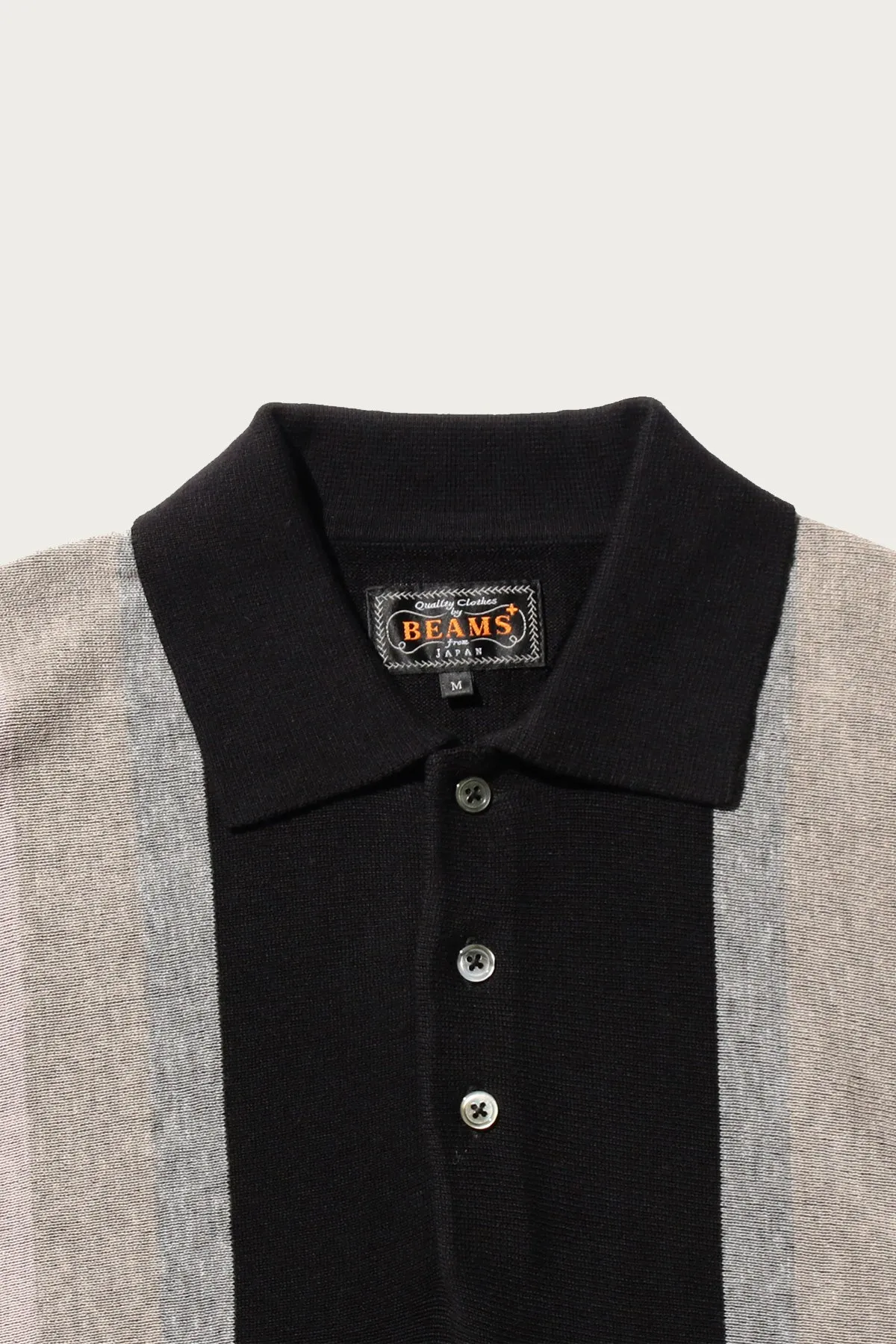 Knit Polo Stripe Argyle - Black