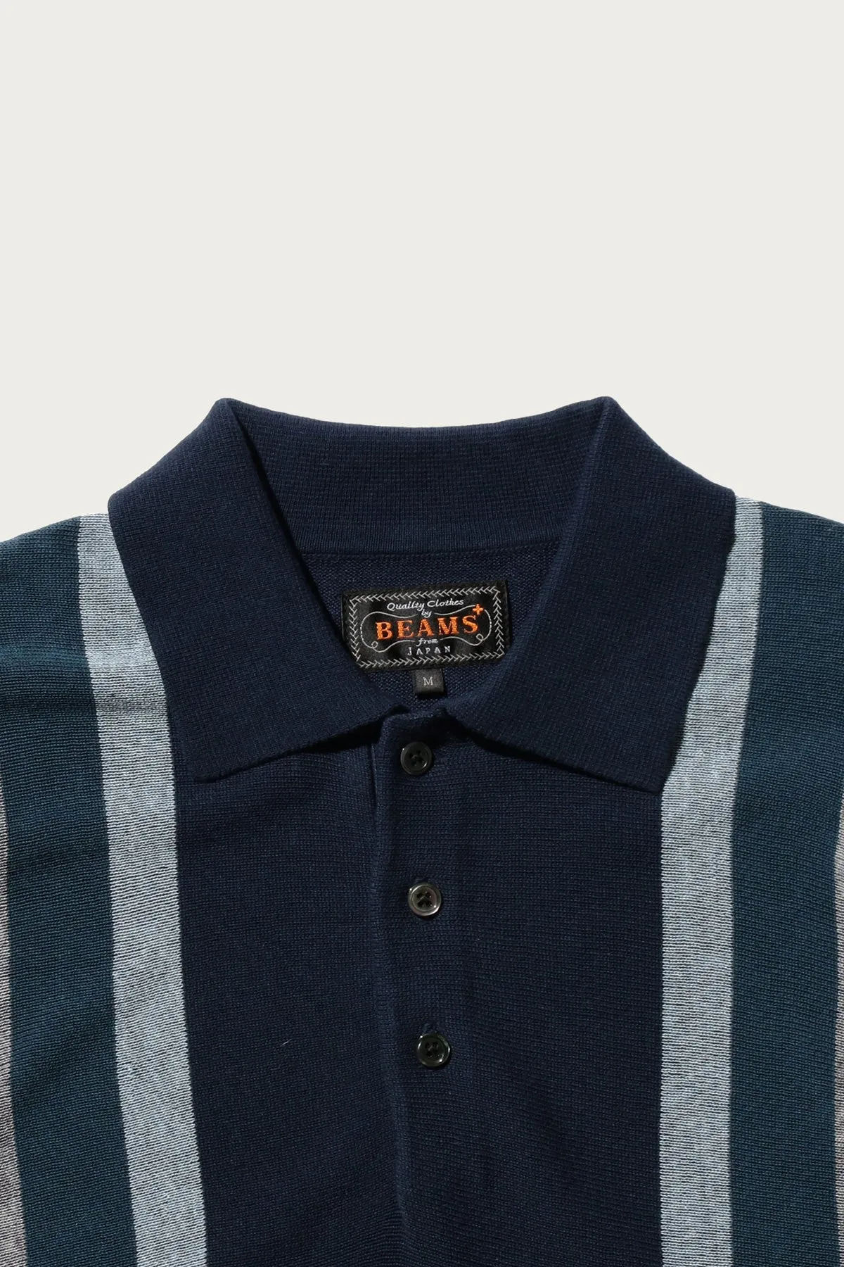 Knit Polo Stripe Argyle - Navy